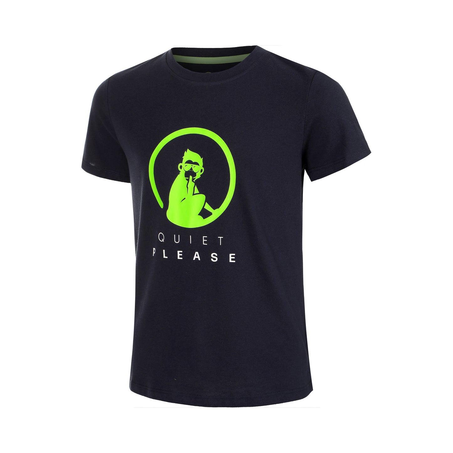 Quiet Please Wild Advantage Logo T-Shirt Jungen-Dunkelblau,Neongrün