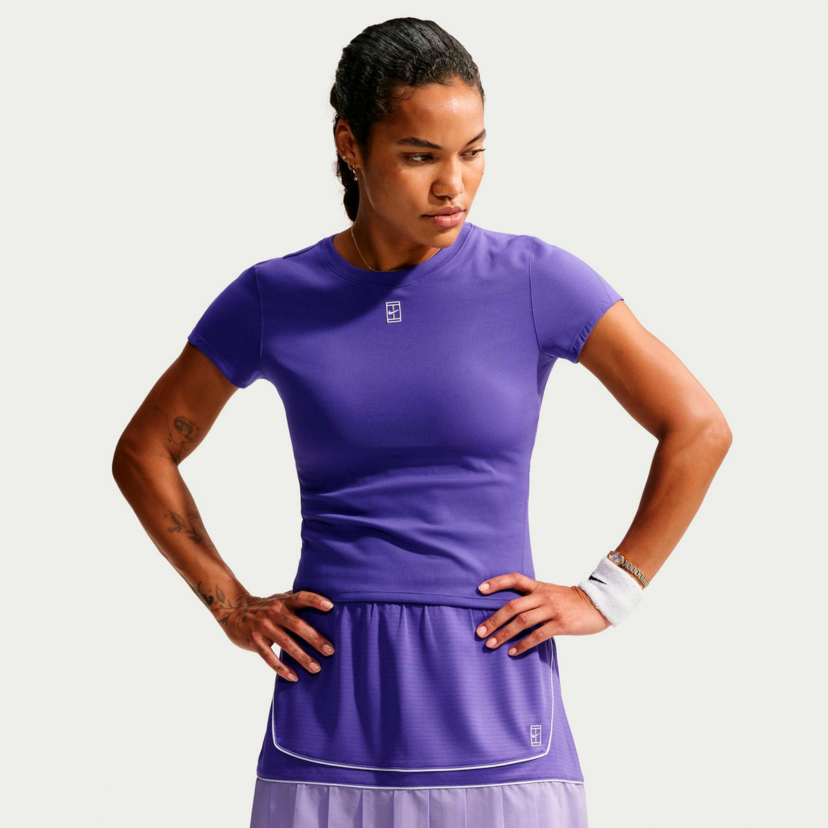Nike Court Dri-FIT Advantage T-Shirt Damen - lila