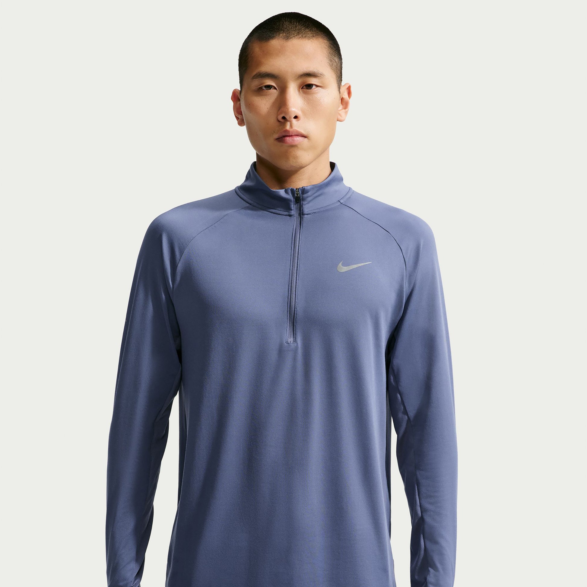 Nike Stride Half-Zip  Laufshirt Herren - blaugrau, silber