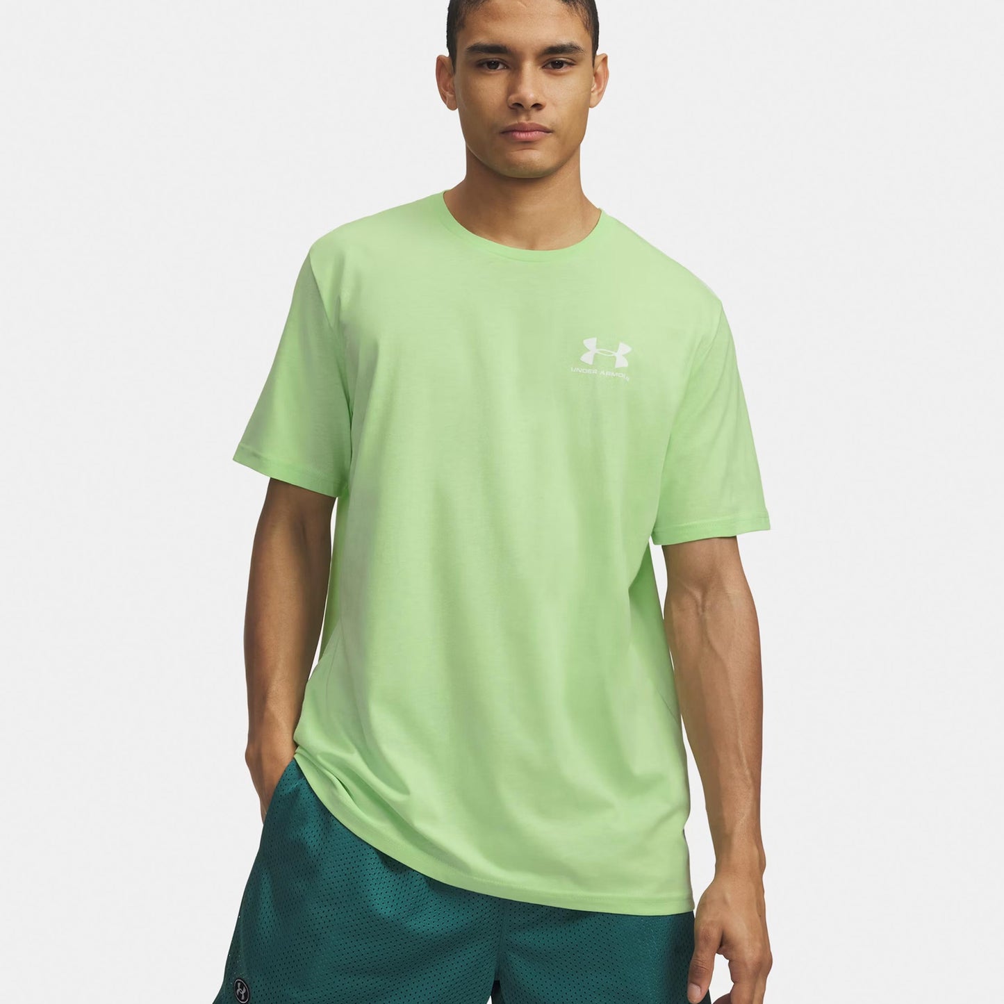 Under Armour Sportstyle Left Chef T-Shirt Herren-grün, weiß