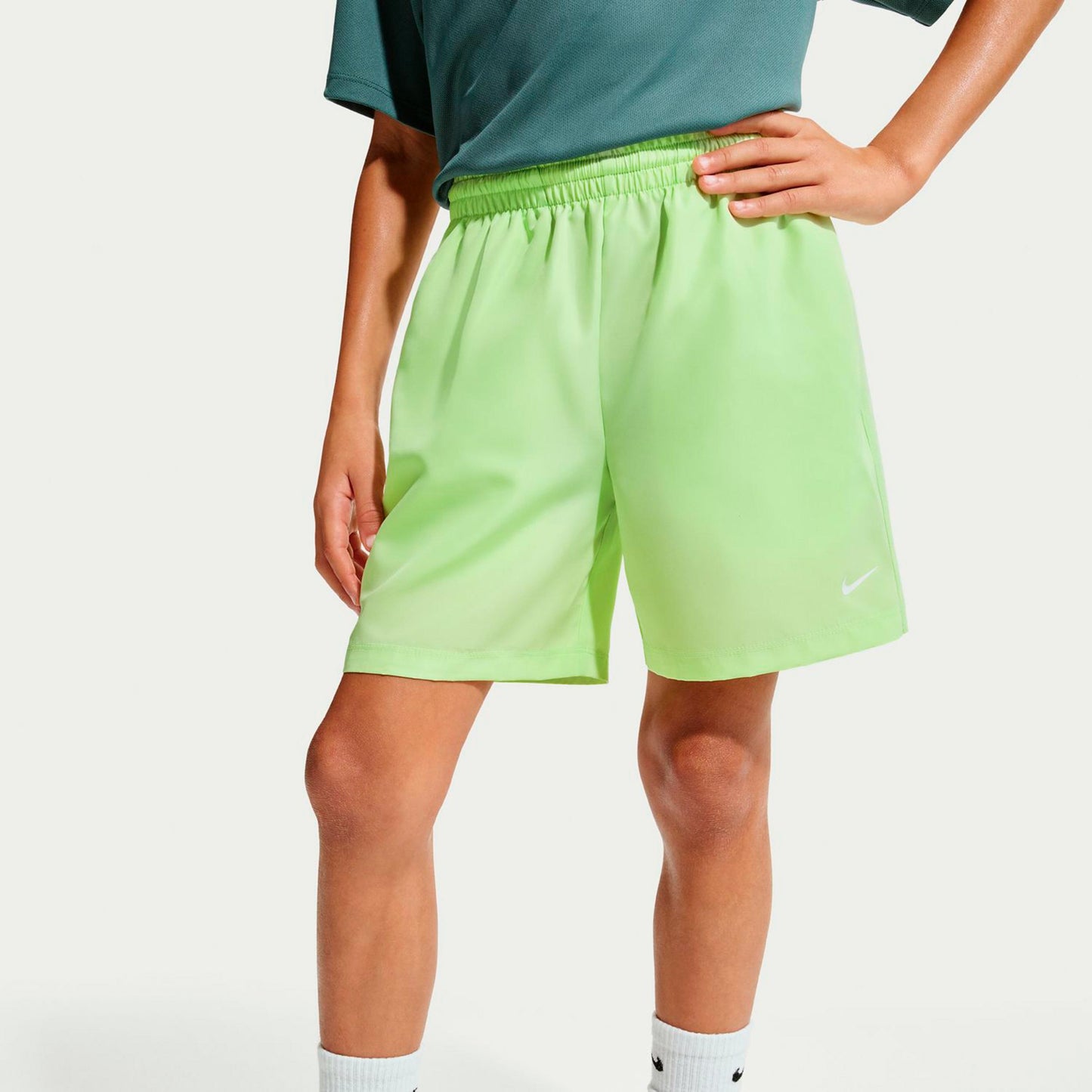 Nike Big Shorts Jungen-limette, weiß