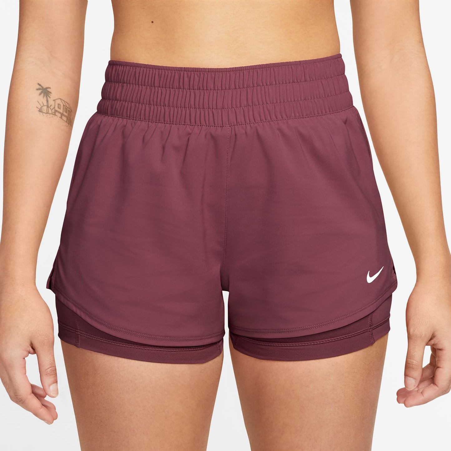 Nike Dri-Fit One Mid Rise 2in1 3in Shorts Damen - mauve