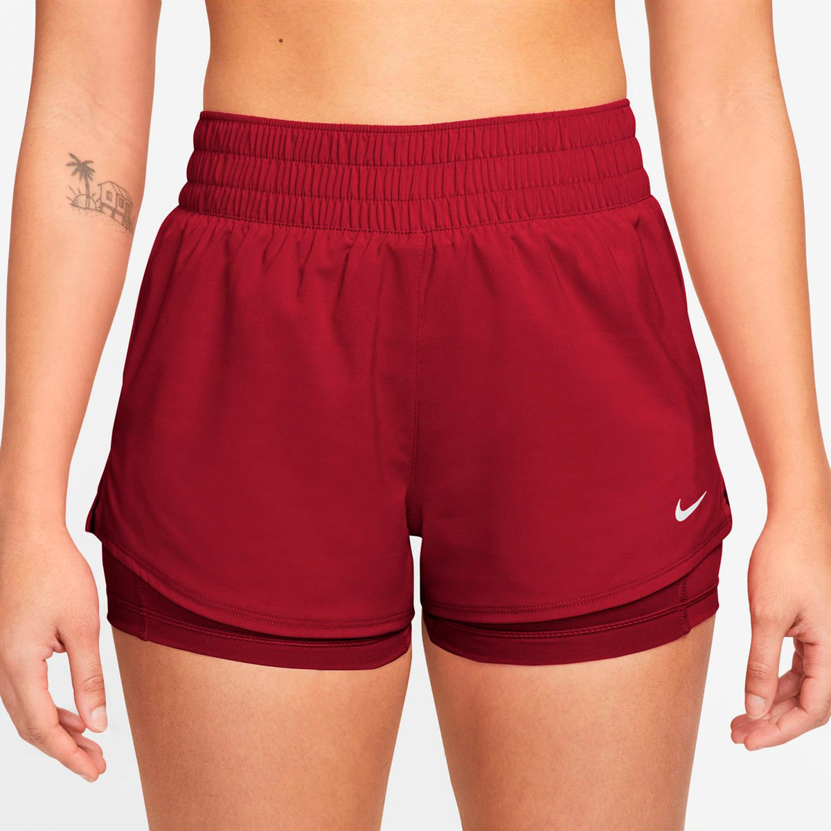 Nike Dri-Fit One Mid Rise 2in1 3in Shorts Damen - rot