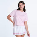 Power Box T-Shirt Damen - rosa, weiß