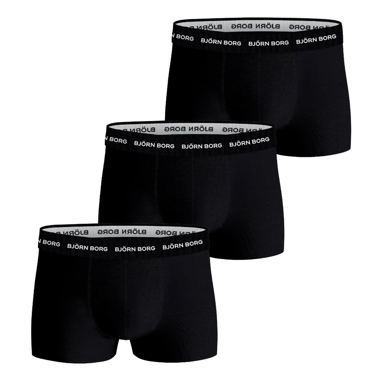 Björn Borg Cotton Stretch Trunk Boxer Short 3er Pack Herren - schwarz