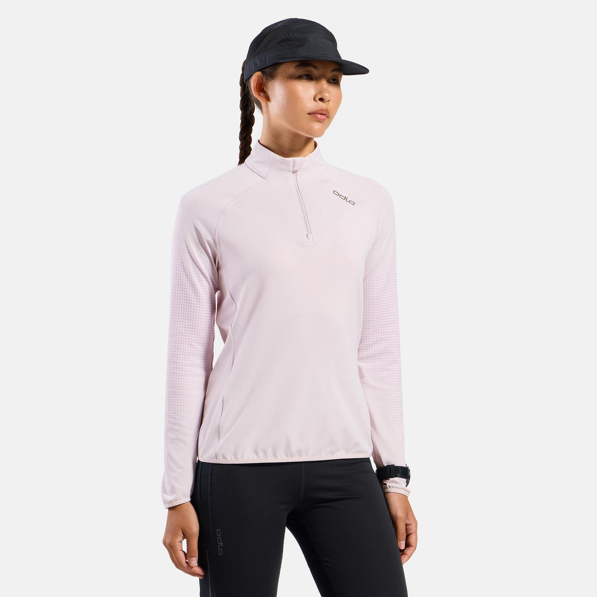 Odlo Zeroweight Warm Mid Layer 1/2 Zip Laufshirt Damen - rosa
