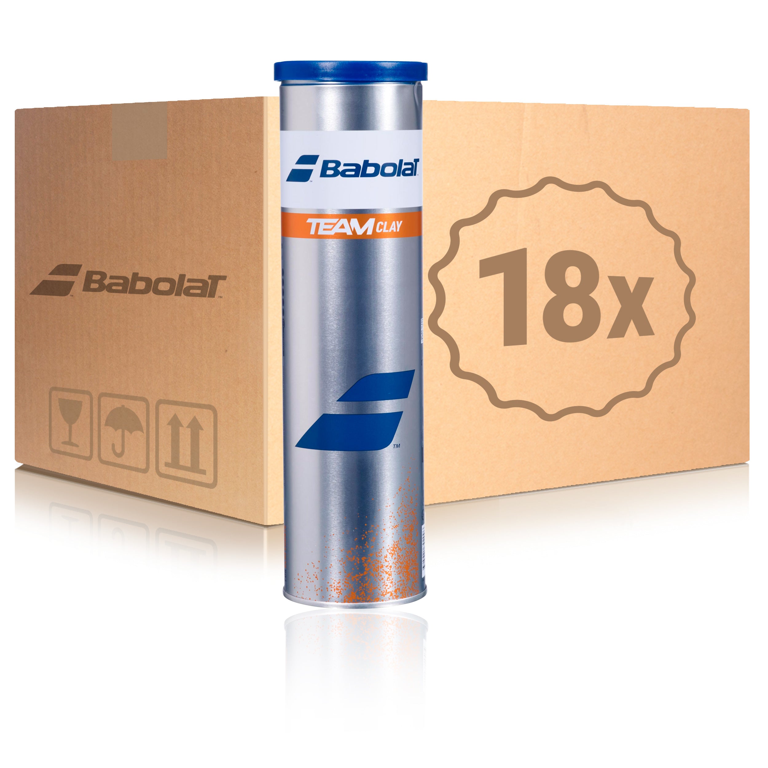Babolat 18x 4er Dose Team Clay X im Karton