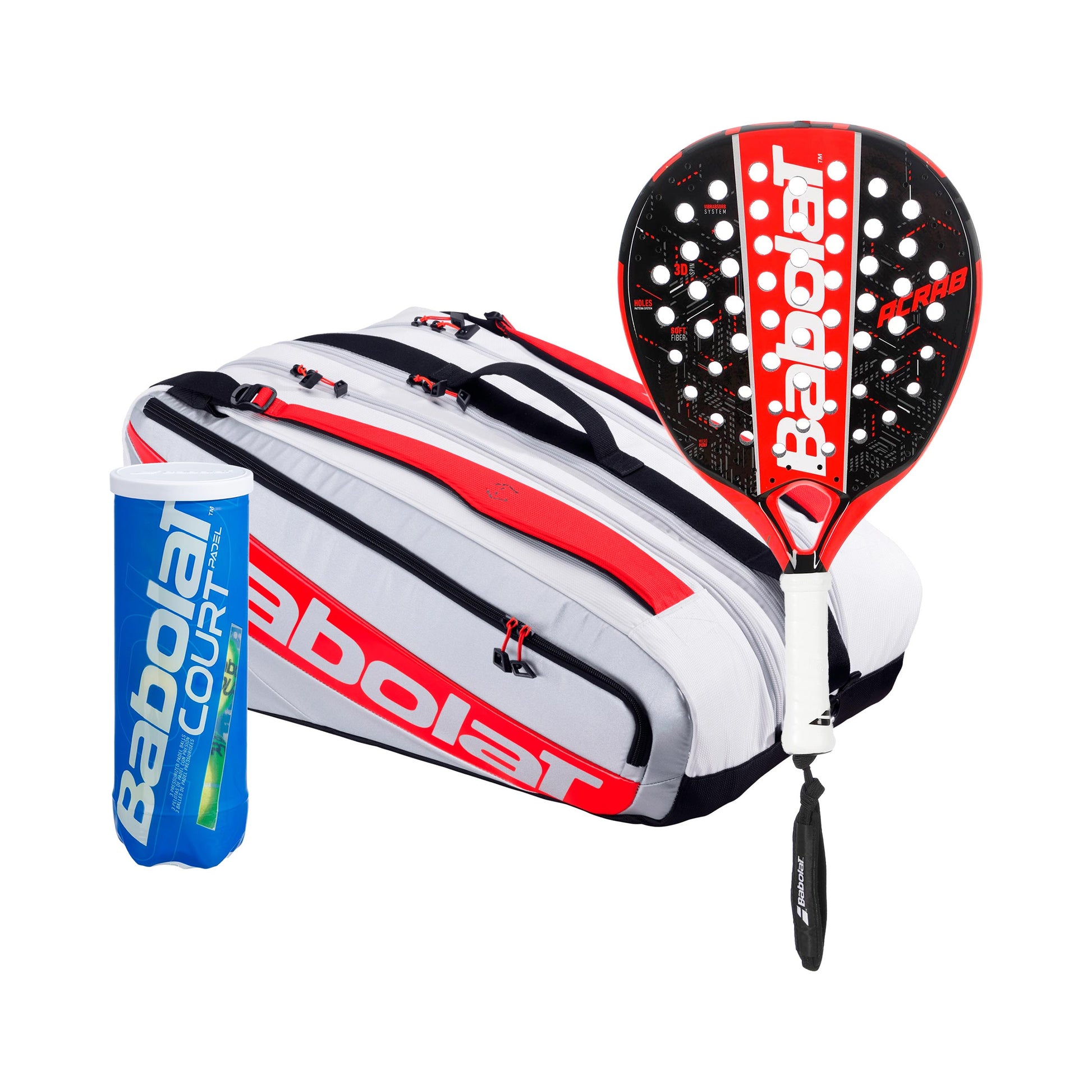 Babolat 3er Pack ACRAB  plus Schlägertasche, plus Balldose