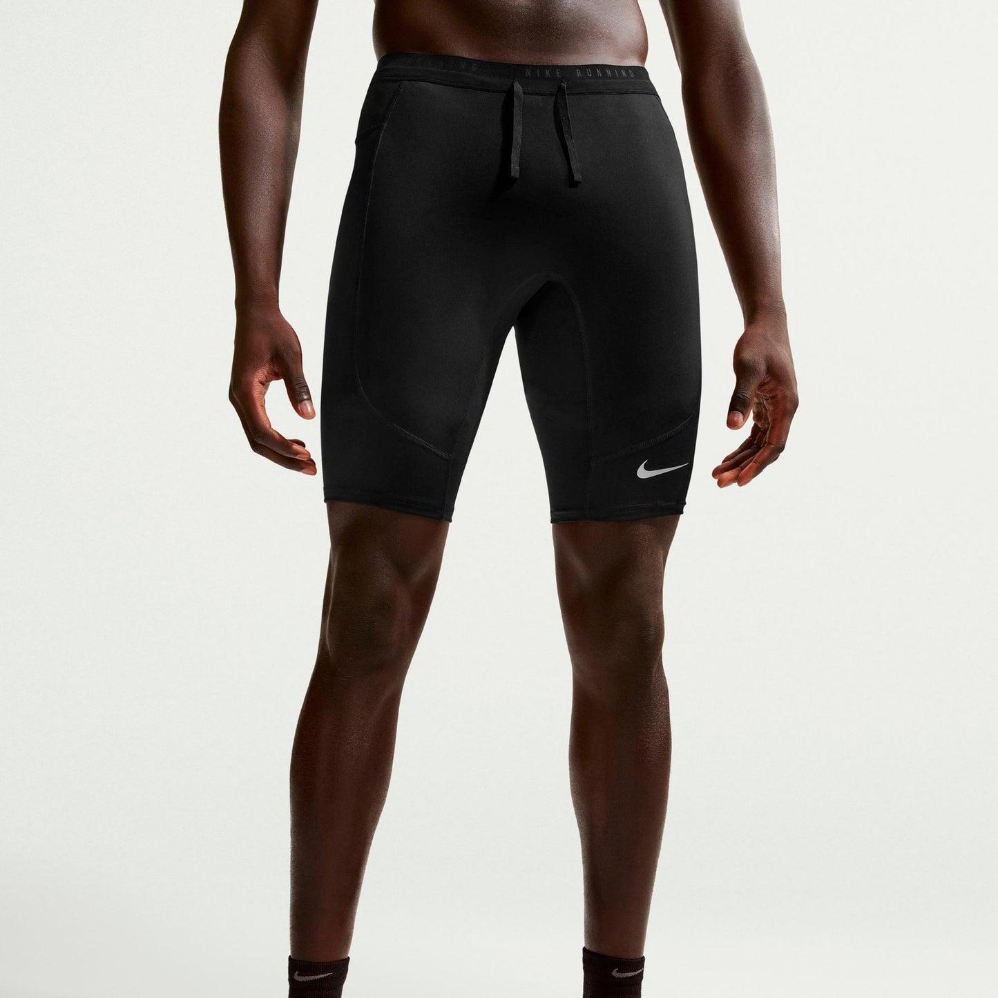 Nike Stride Half  Lauftight Herren - schwarz, silber