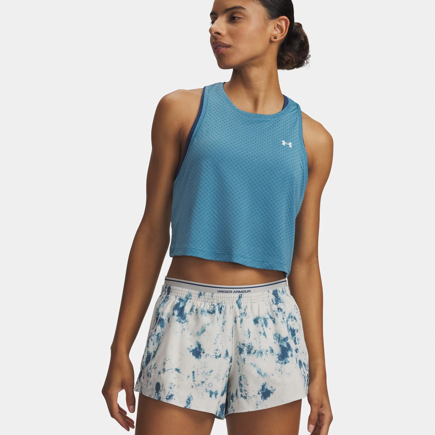 Under Armour Tech Sport Mesh Crop Tank-Top Damen-blau