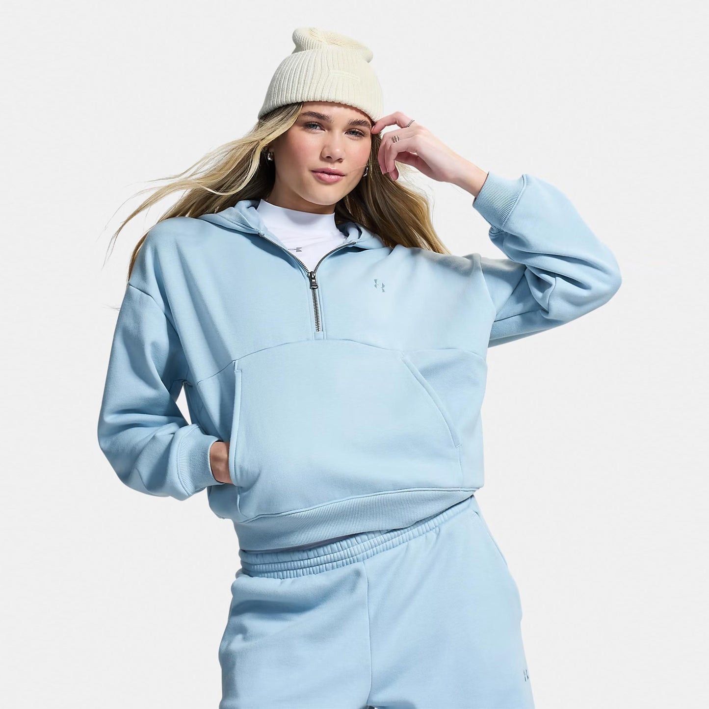Under Armour Icon Fleece Halfzip Hoody Damen - blau, blaugrau