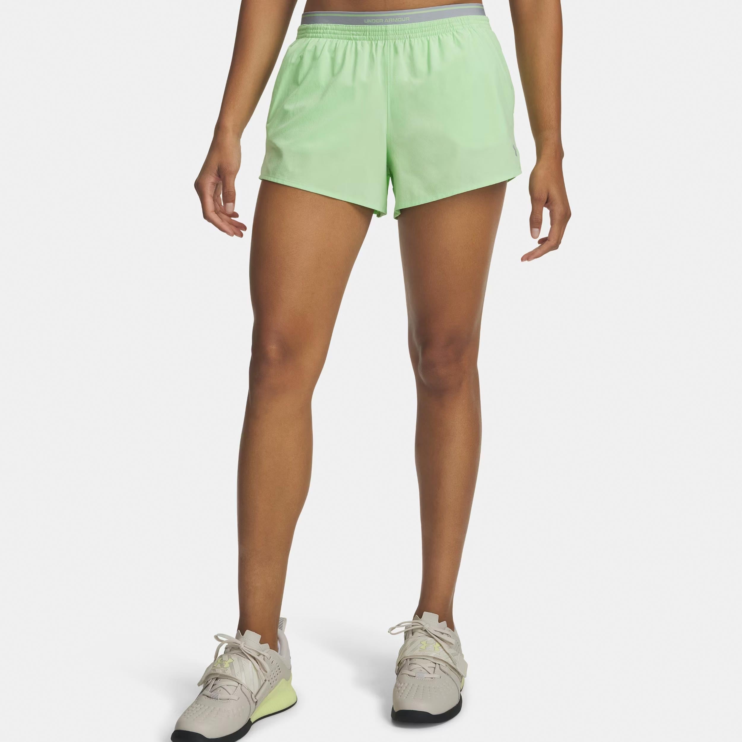 Under Armour Vanish Woven 3in Shorts Damen-grün, grau