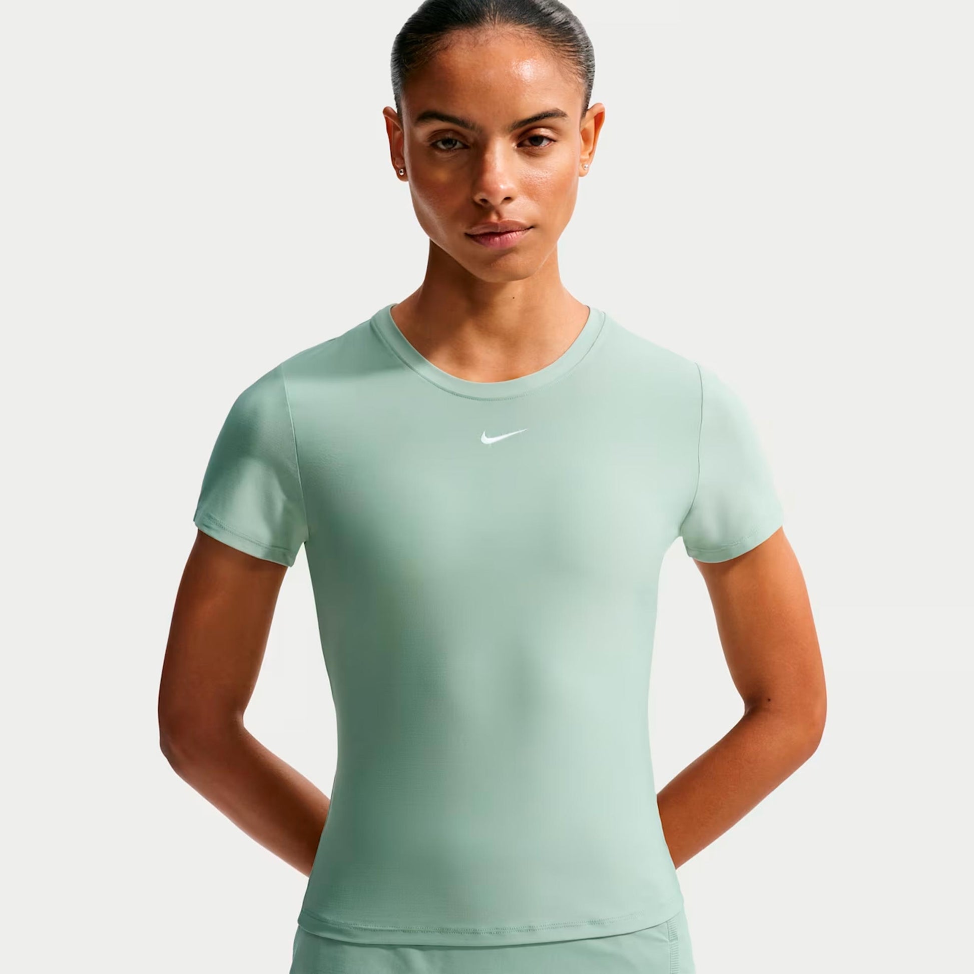 Nike Dri-Fit Victory  T-Shirt Damen - graugrün, weiß