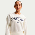 Court Fleece Crew Sweatshirt Damen-creme, dunkelblau