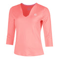 Out of Control V-Neck Longsleeve Damen-pink, weiß