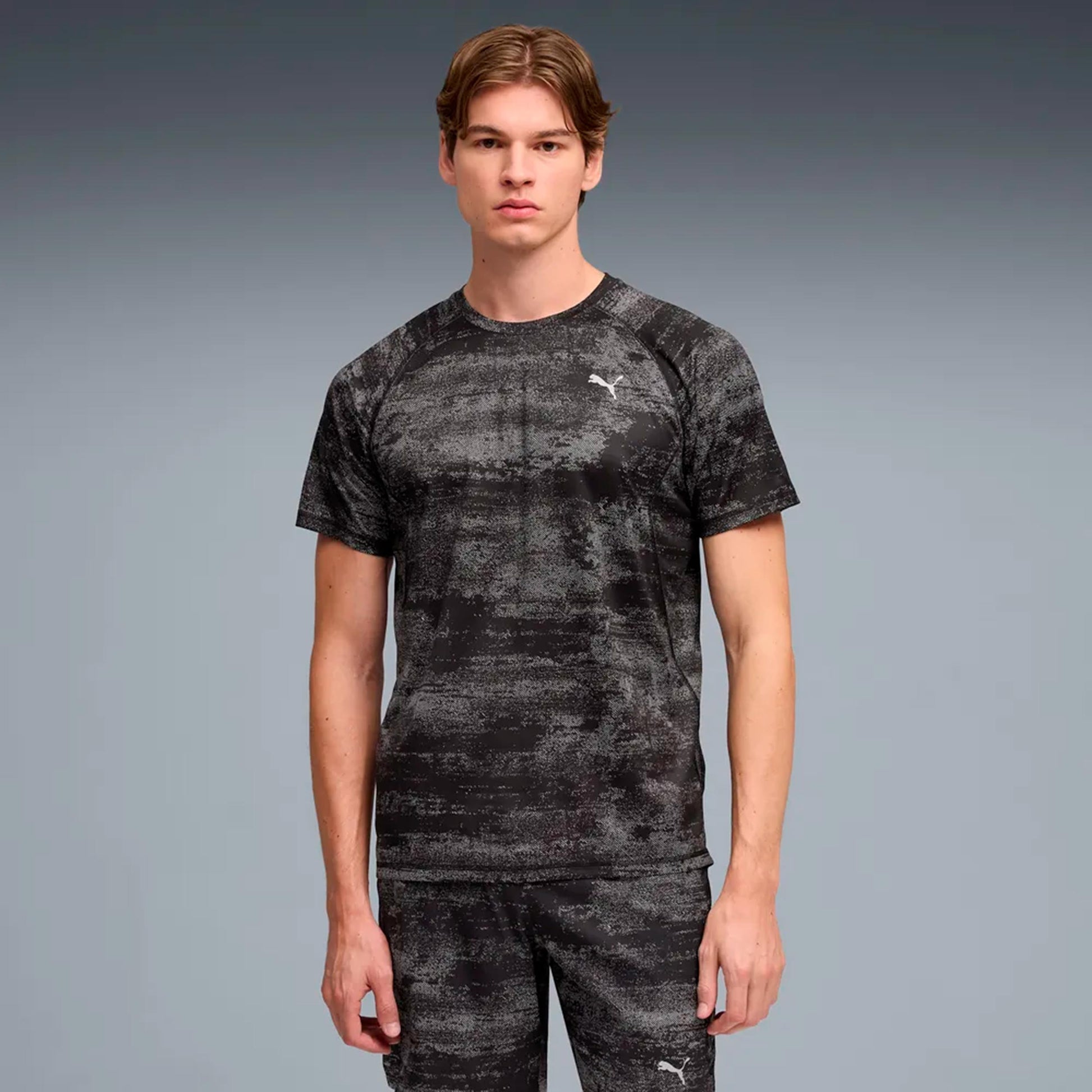 Puma Velocity AOP  Laufshirt Herren - schwarz