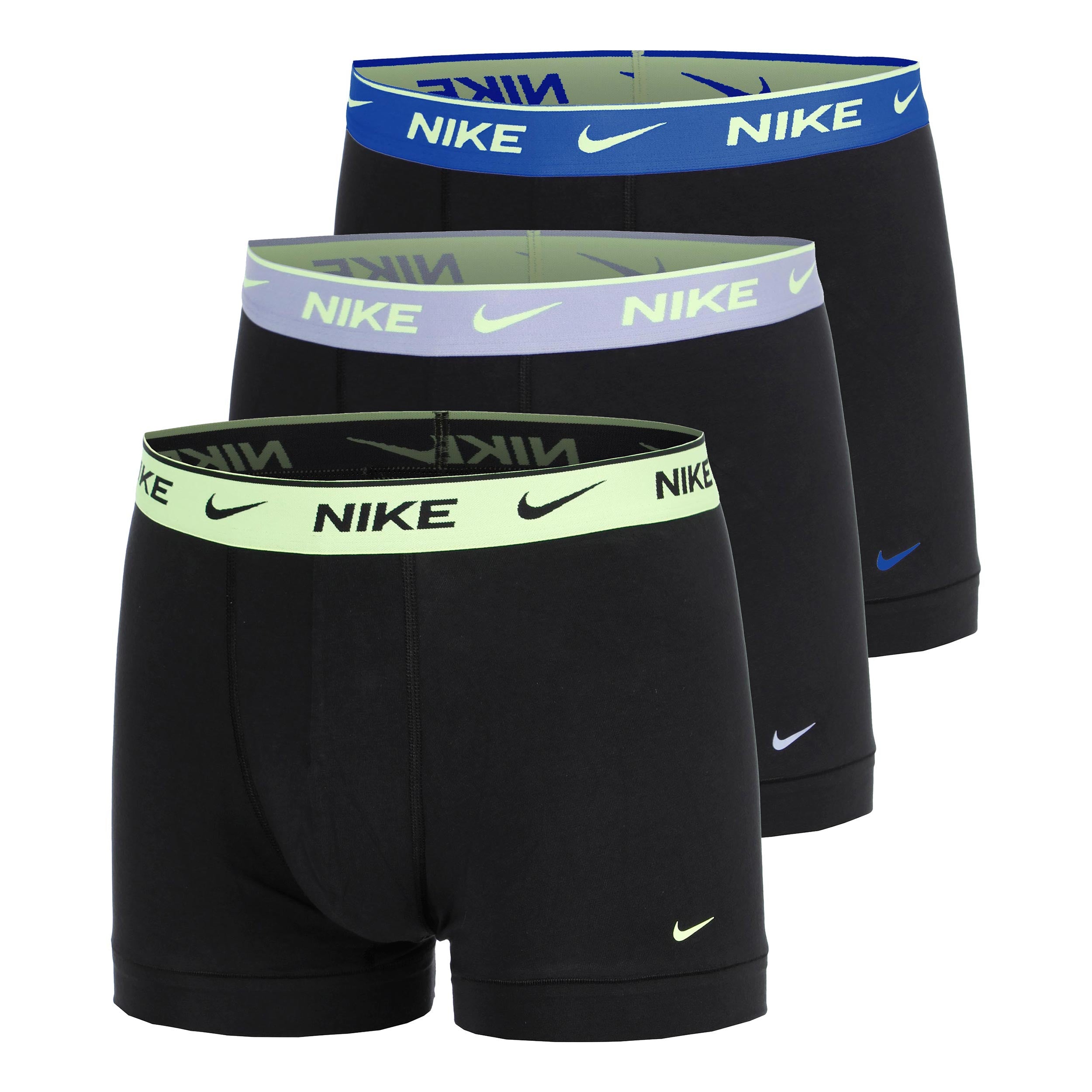 Nike Essential Cotton Stretch Trunk Boxer Short 3er Pack Herren - schwarz, türkis