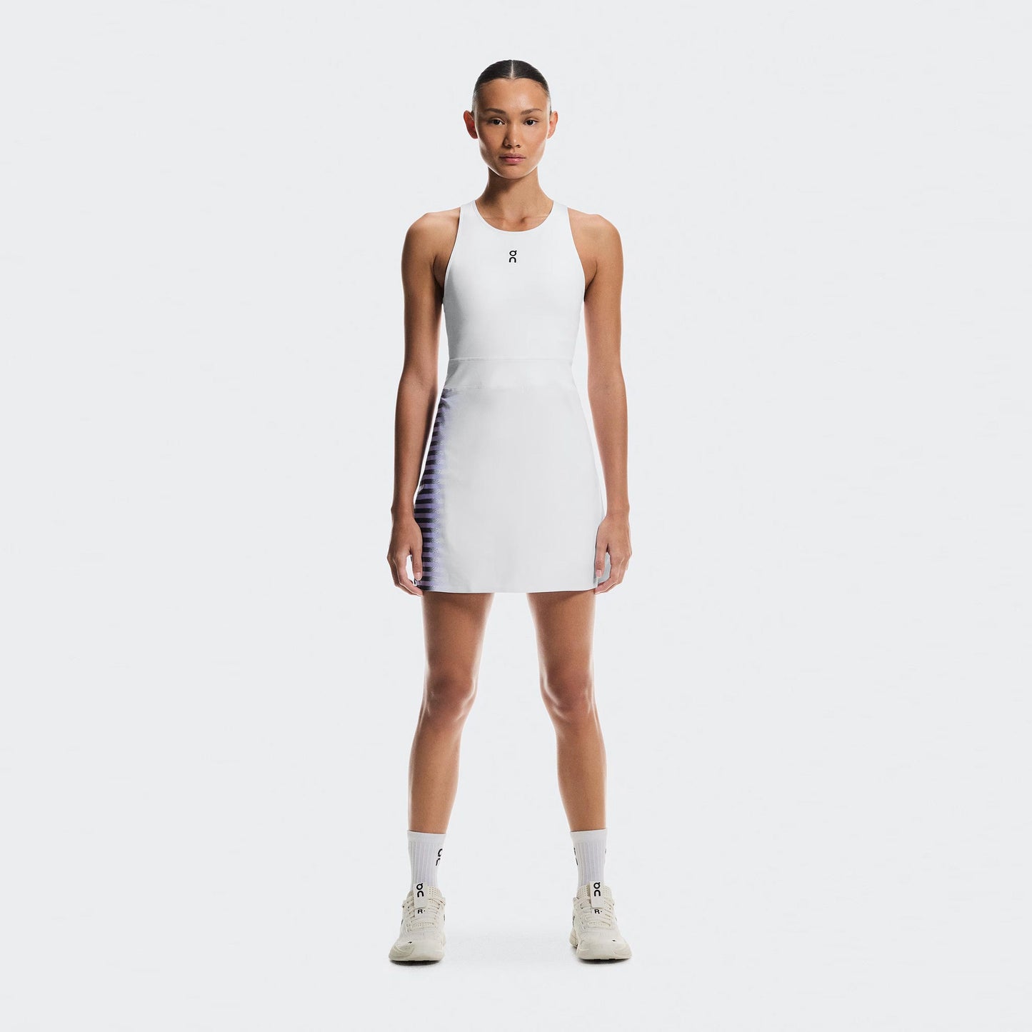 On Court Split Edge Kleid Damen - weiß, schwarz
