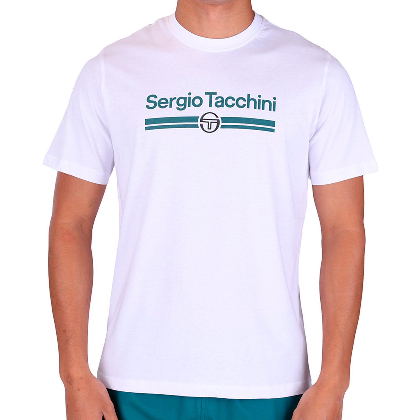 Sergio Tacchini Marchio Co T-Shirt Herren - weiß, petrol