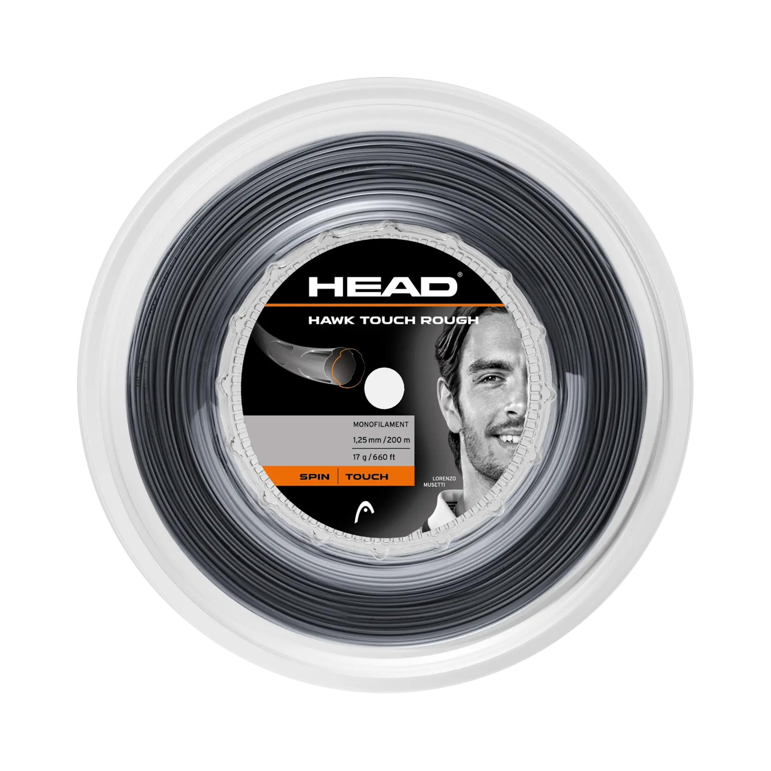 HEAD Hawk Touch Rough Saitenrolle 200m - schwarz