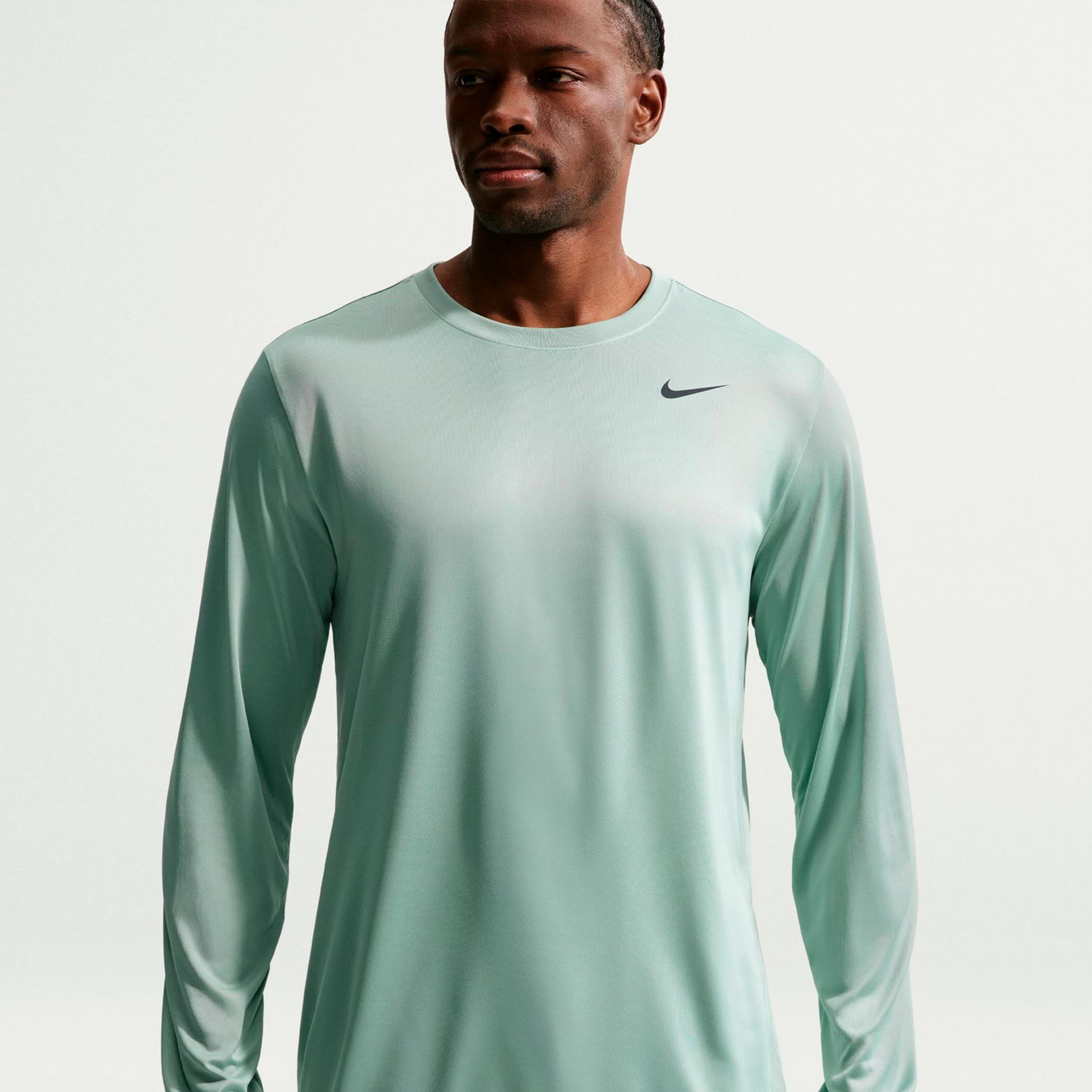 Nike Dri-Fit Longsleeve Herren - graugrün, schwarz