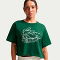 Slam Crop T-Shirt Damen - dunkelgrün