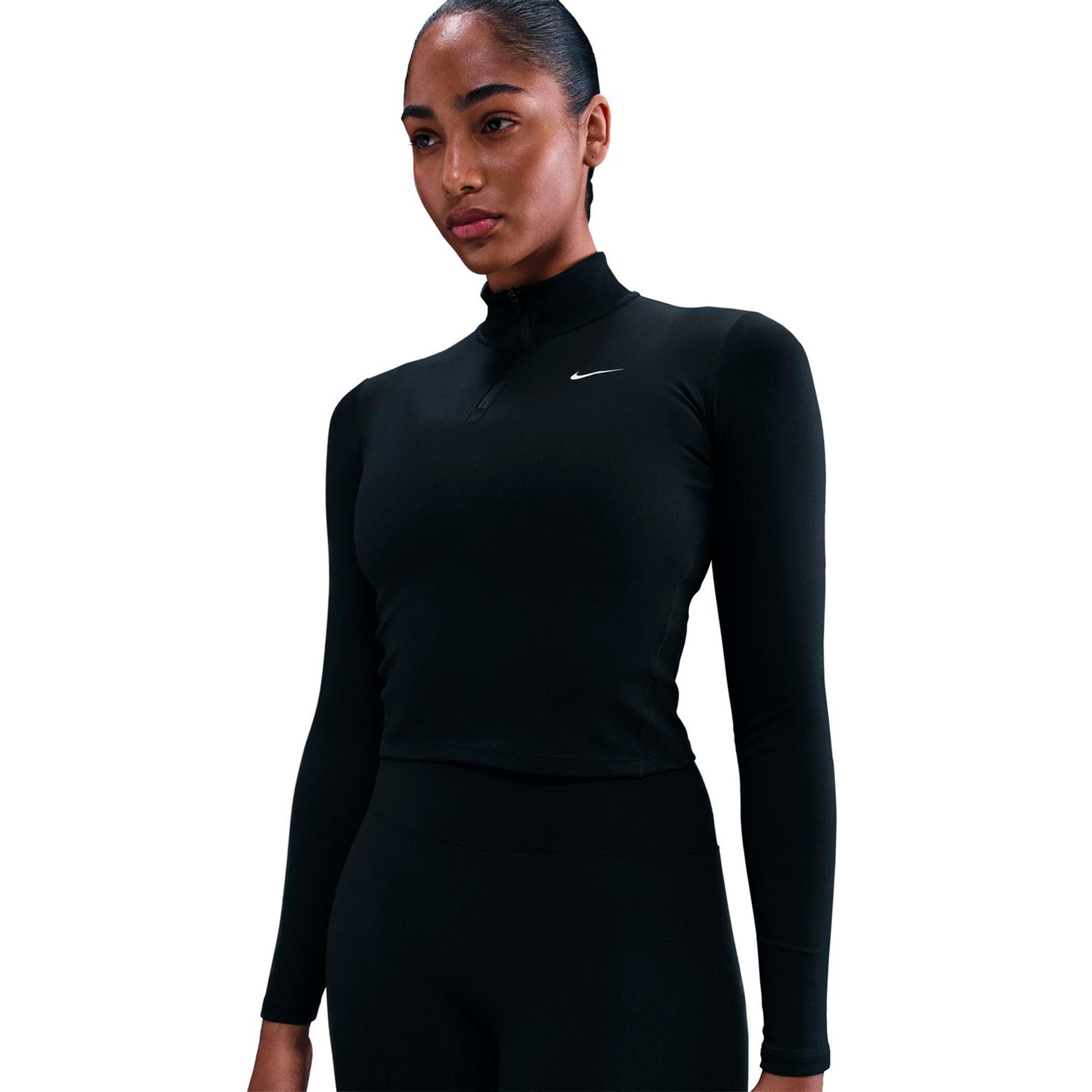 Nike One Dri-Fit Quarter Zip Longsleeve Damen - schwarz