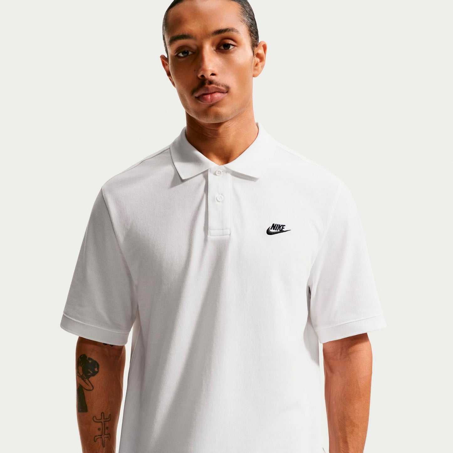 Nike Club Pique Polo Herren - weiß, schwarz