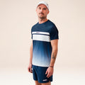 Performance Gradient Stripe T-Shirt Herren - blau