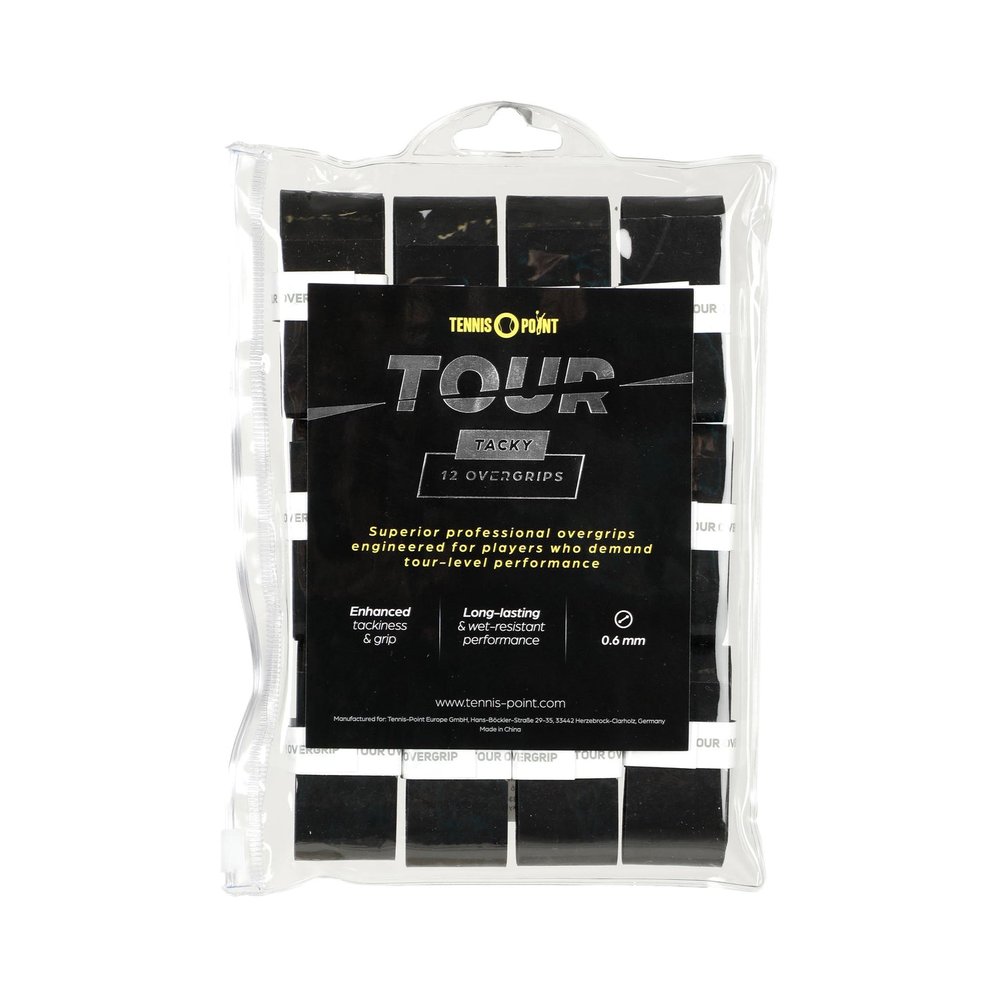 Tennis-Point Tour Tacky 12er Pack - schwarz