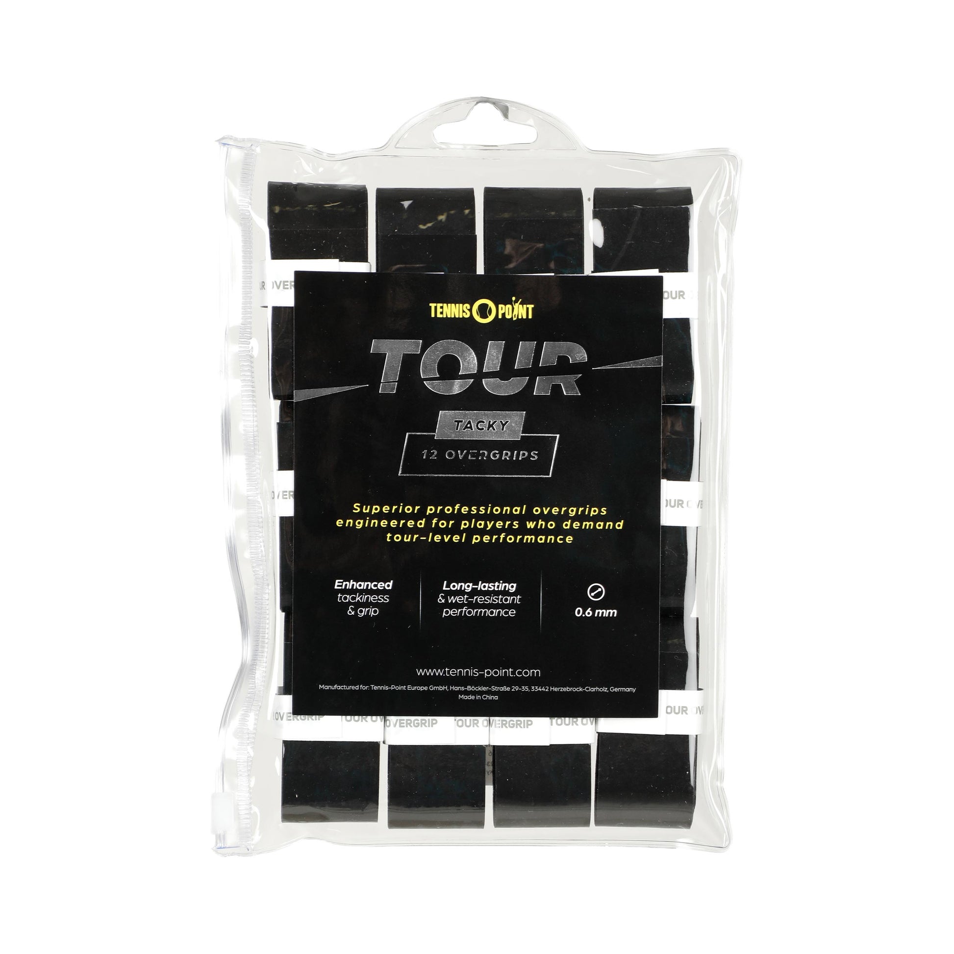 Tennis-Point Tour Tacky 12er Pack - schwarz