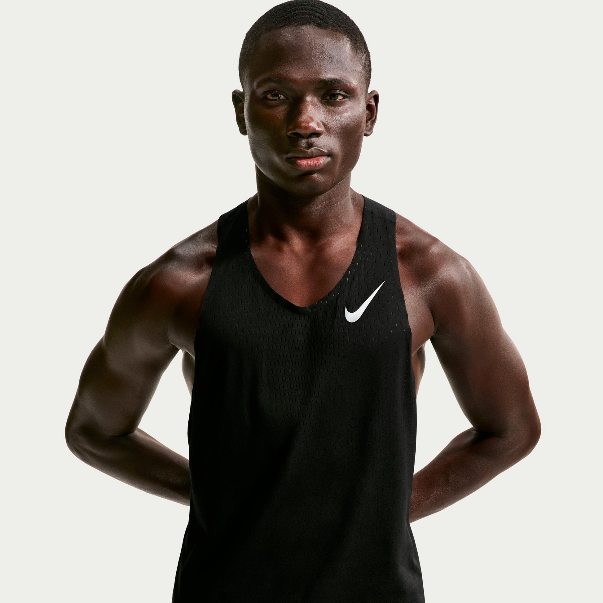 Nike AeroSwift Laufshirt Herren - schwarz, weiß