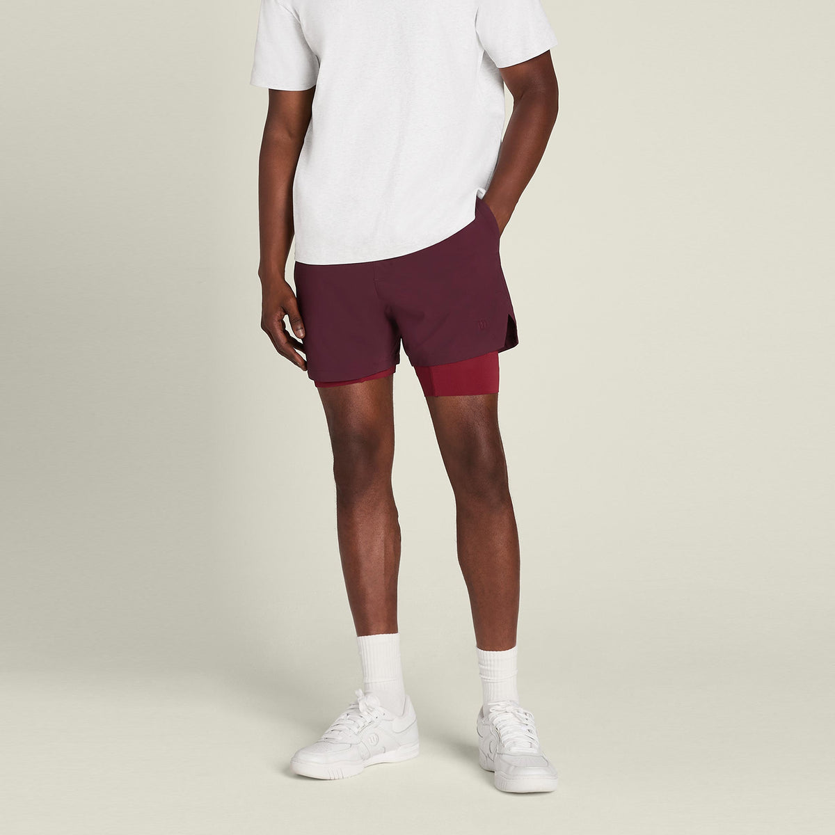 Wilson Set Point 7in Lined Shorts Herren - violett, dunkelrot