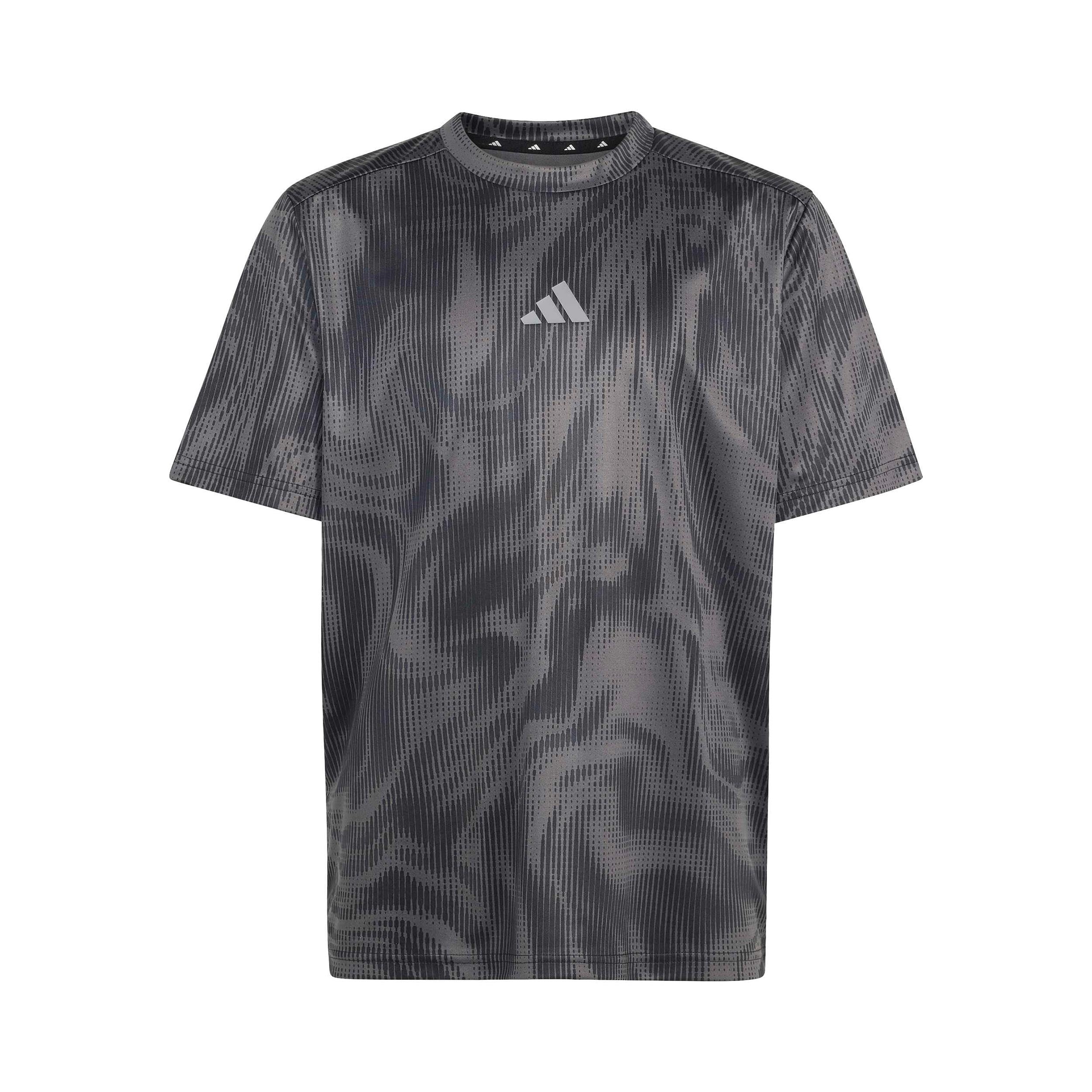 adidas Allover Graphik T-Shirt Kinder - dunkelgrau, schwarz
