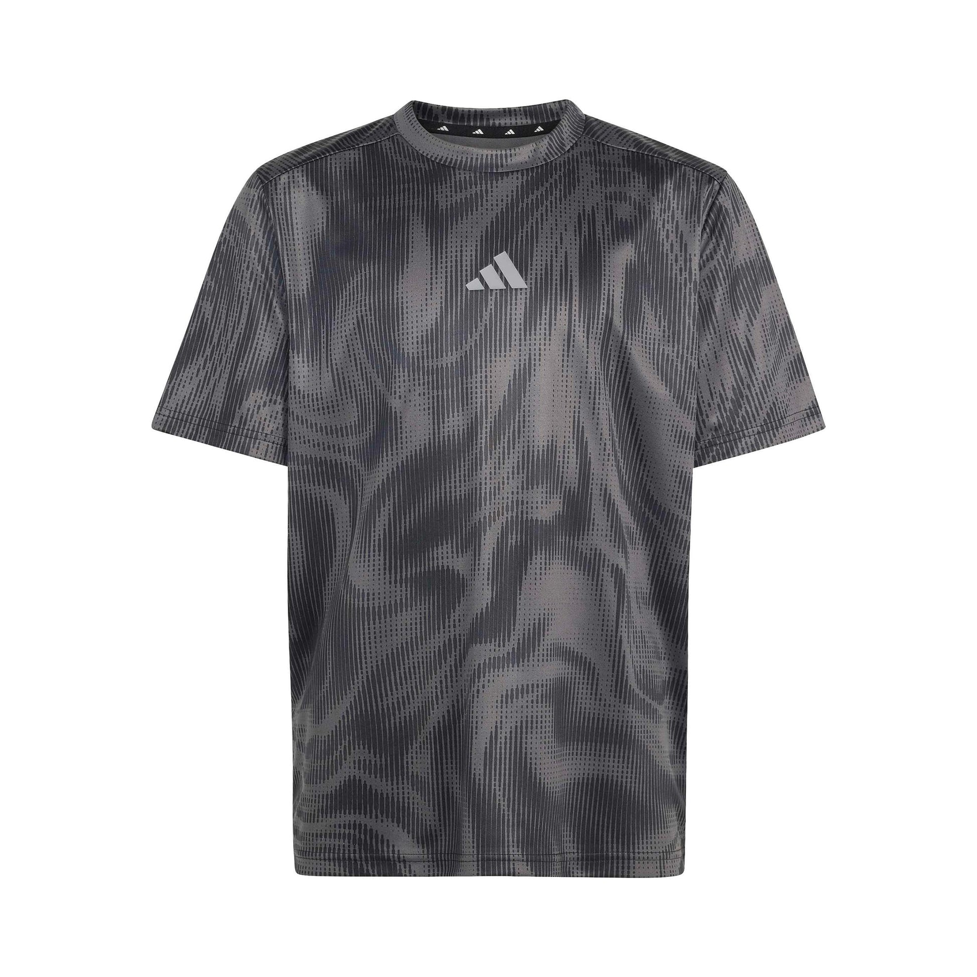 adidas Allover Graphik T-Shirt Kinder - dunkelgrau, schwarz