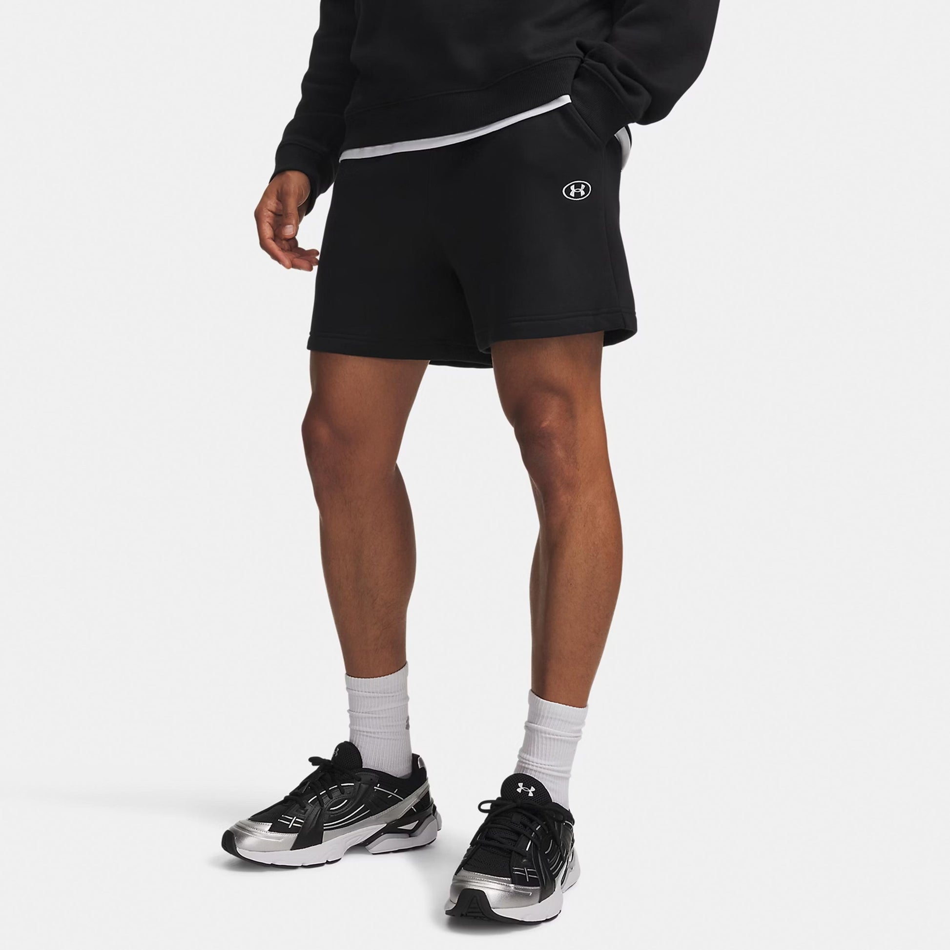 Under Armour Rival Fleece  Shorts Herren - schwarz, weiß