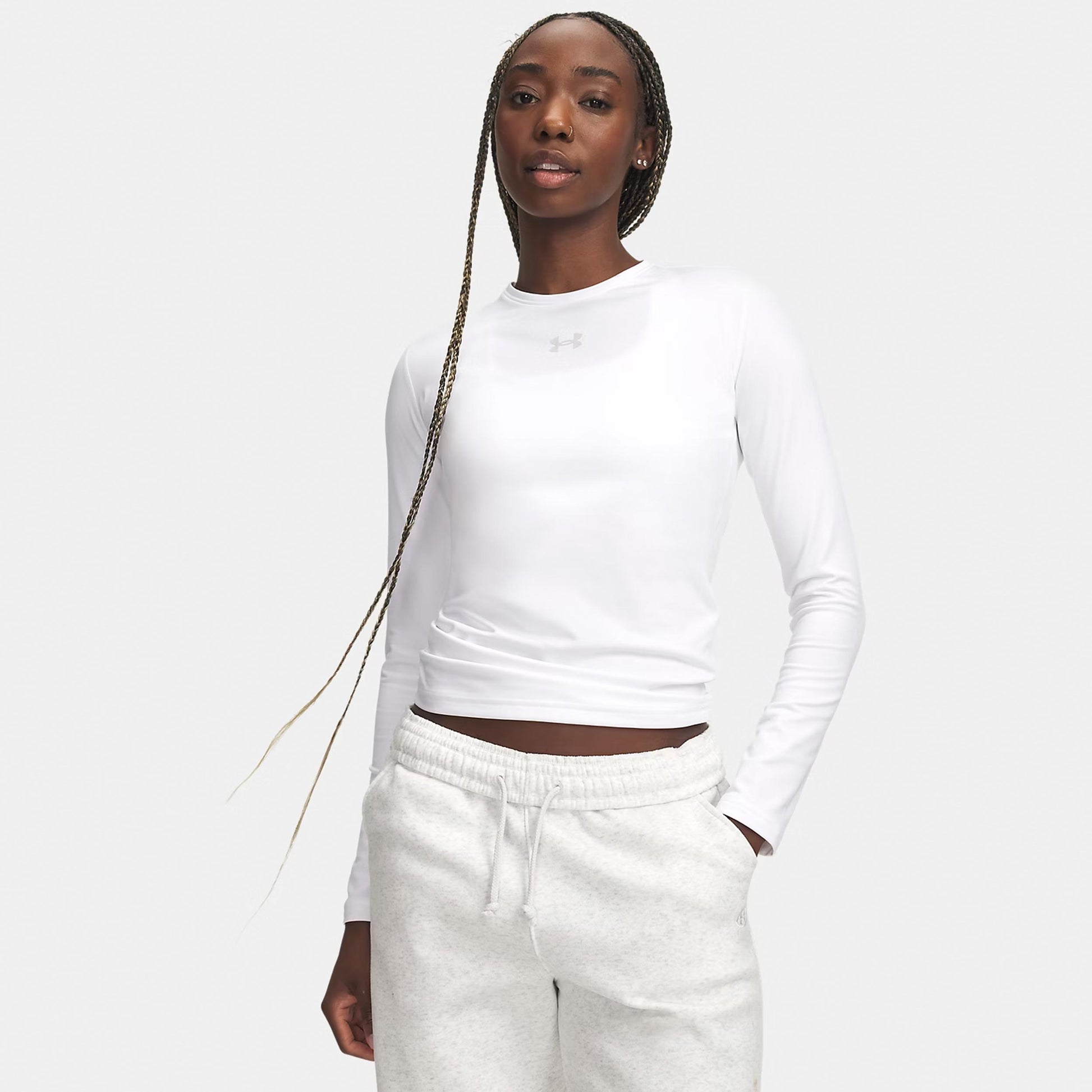 Under Armour ColdGear Crew Longsleeve Damen - weiß, hellgrau