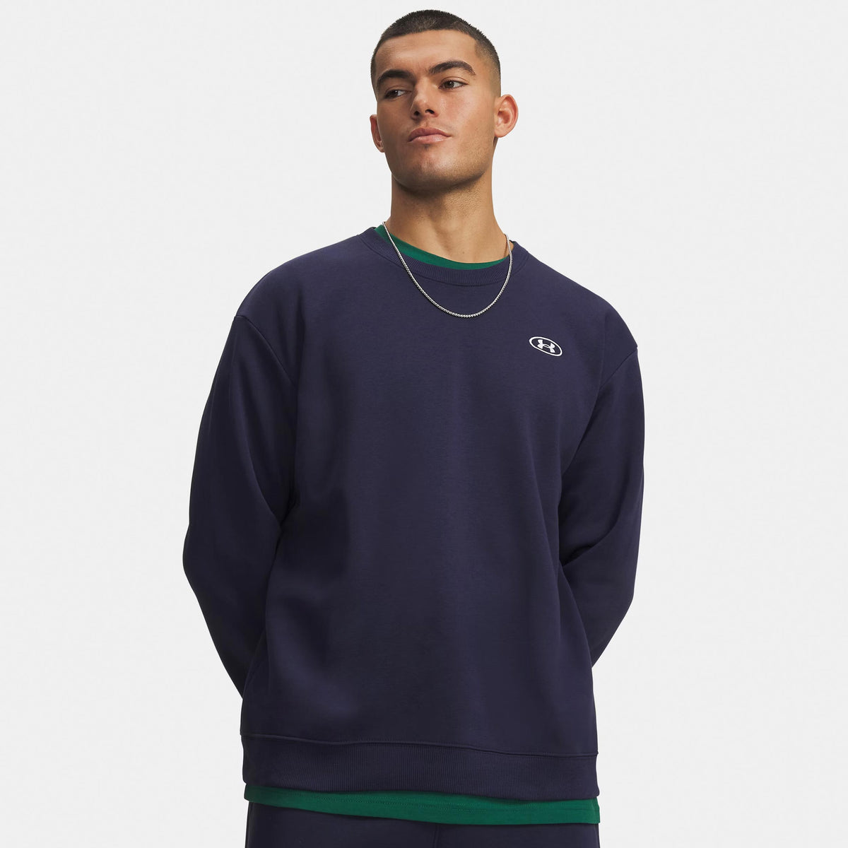 Under Armour Rival Fleece Crew Sweatshirt Herren - blau, weiß
