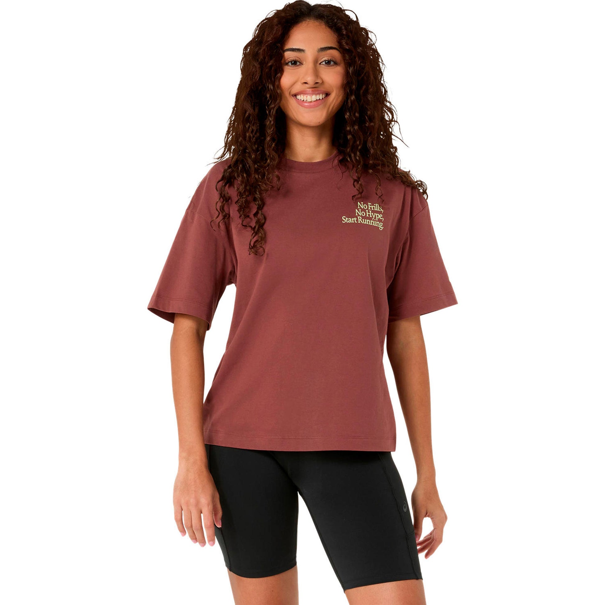 ASICS Runner Message Graphic  Laufshirt - rost, limette