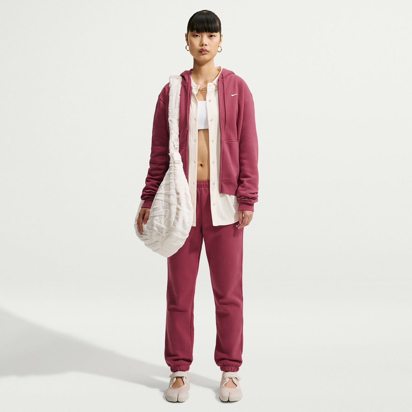 Nike Studio Fleece Sweatjacke Damen - mauve