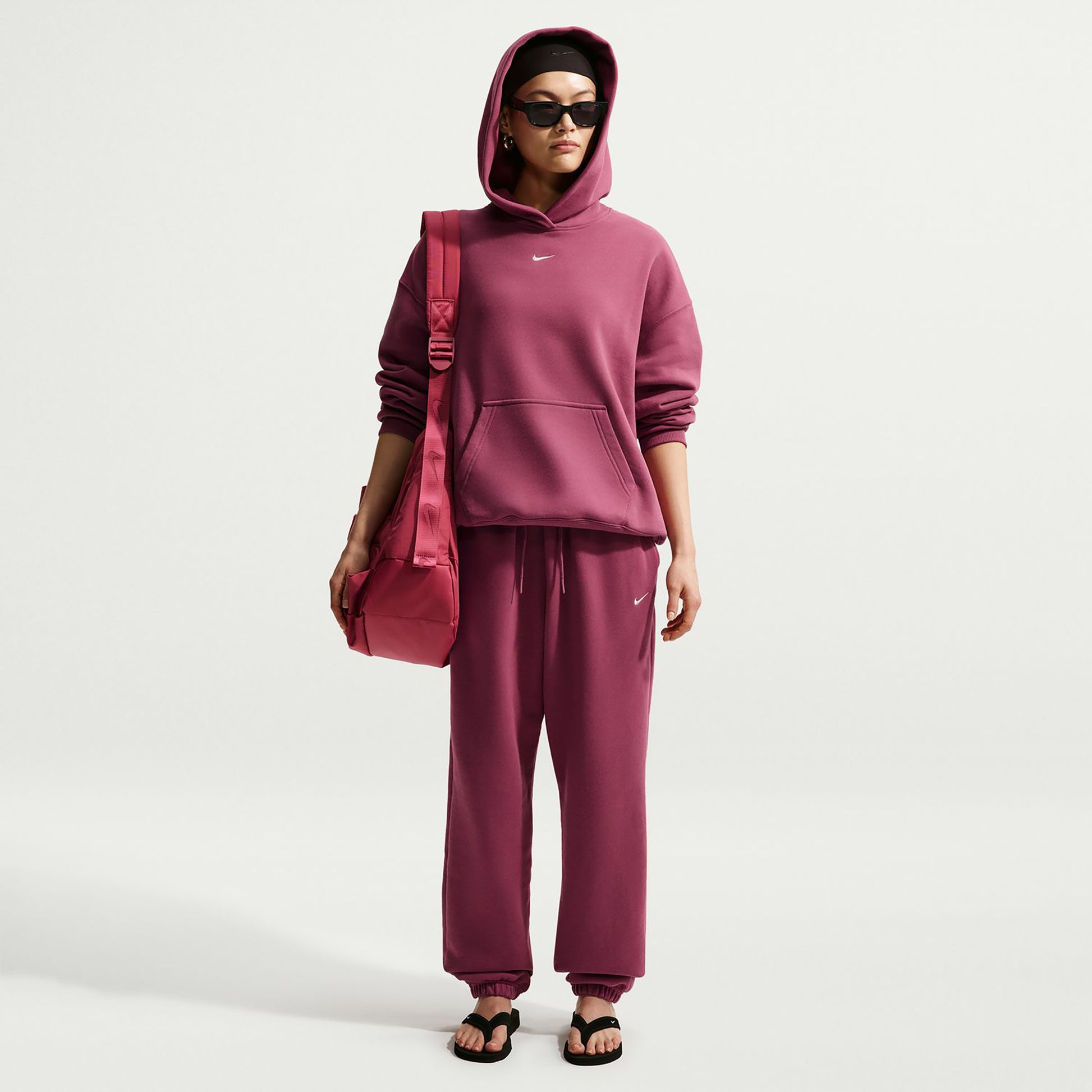 Nike Studio Fleece Trainingshose Damen - mauve
