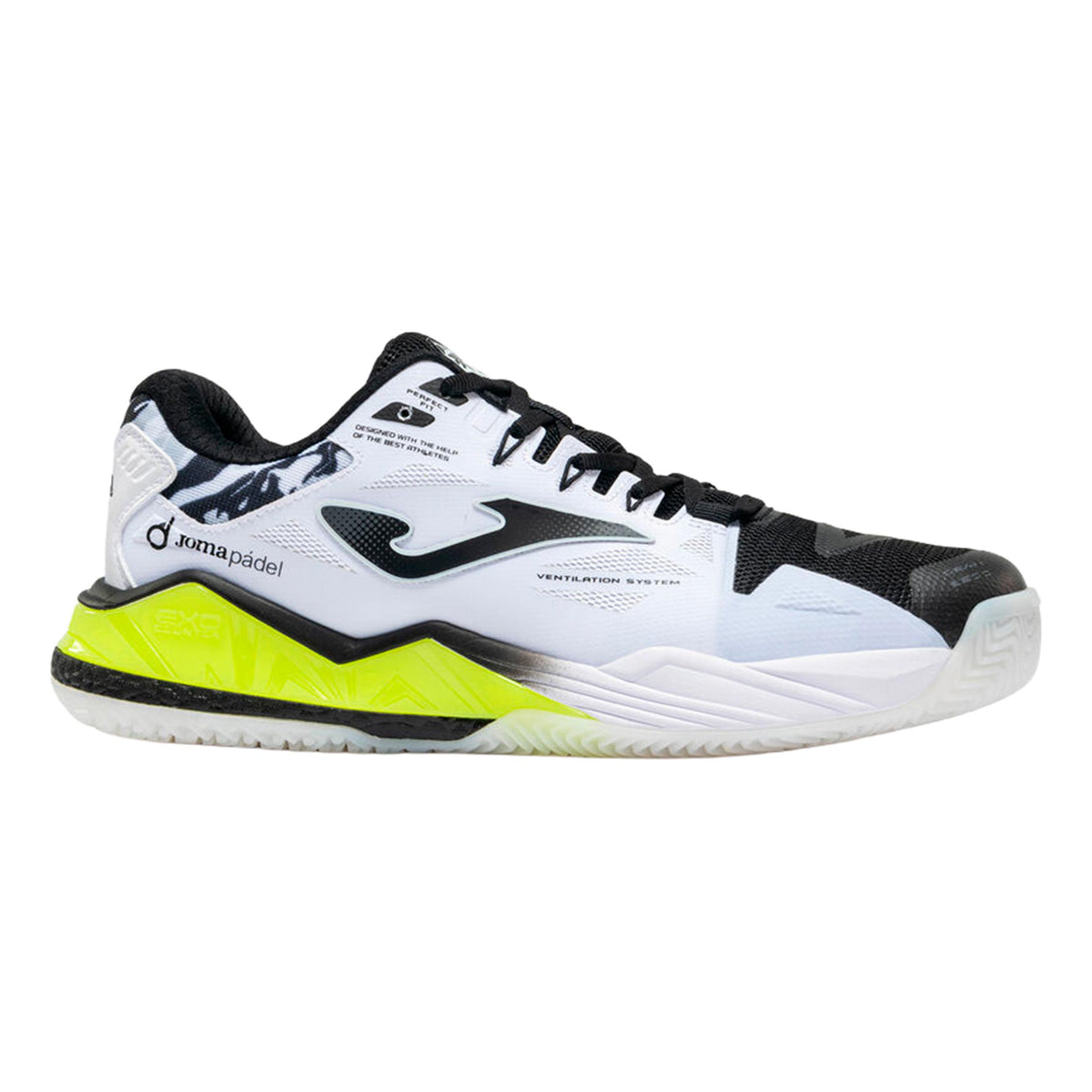 Joma Spin Padelschuh Herren - weiß, neongelb