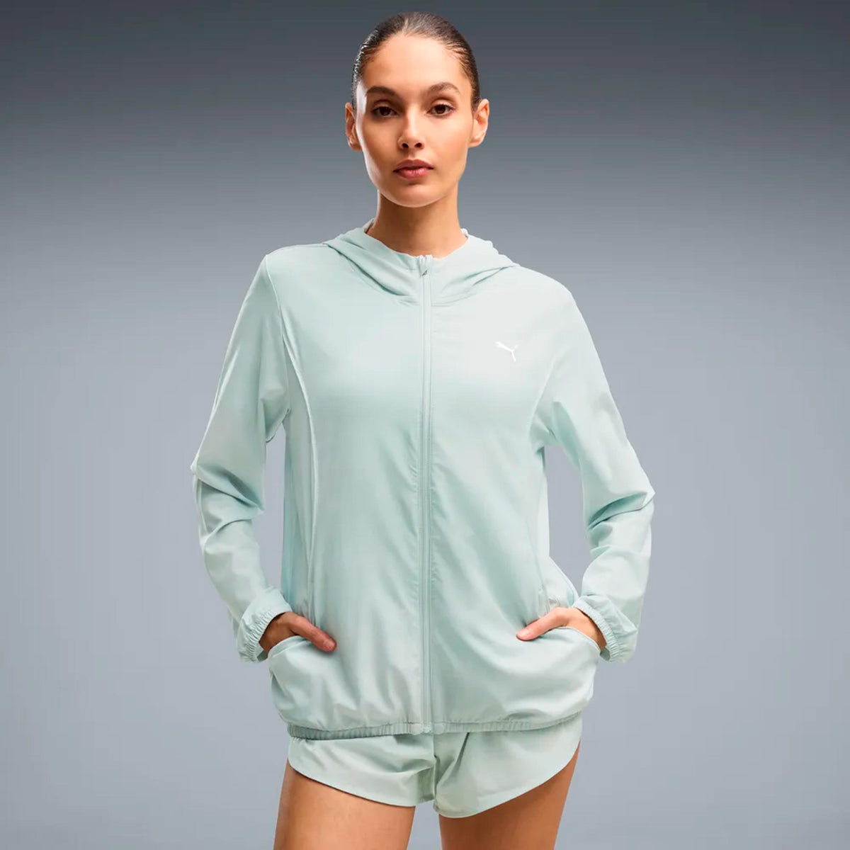 Puma Velocity AOP Woven  Laufjacke Damen - hellgrün