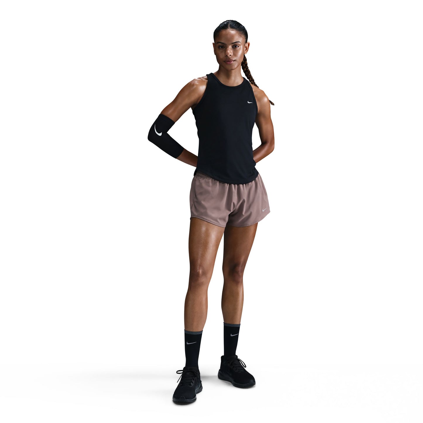 Nike Tempo  Laufshirt Damen - schwarz, silber