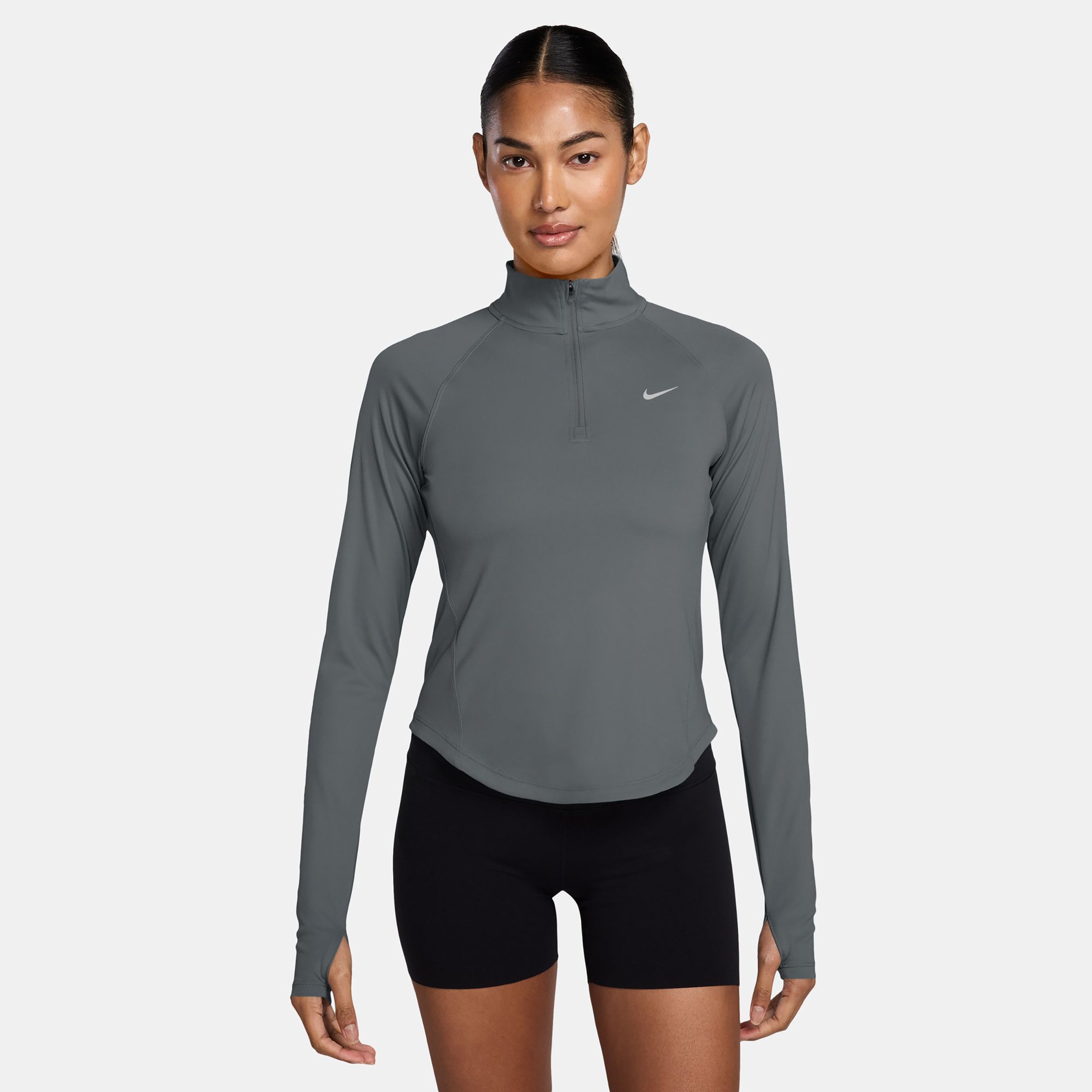 Nike Tempo  Laufshirt Damen - grau, silber