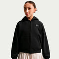 Oversized Fleece Full-Zip Sweatjacke Mädchen - schwarz