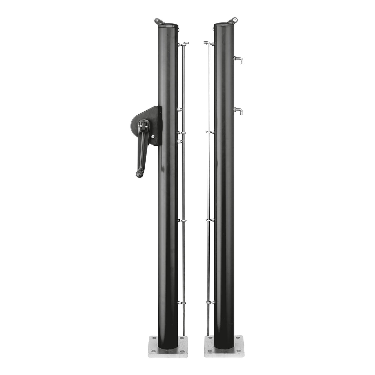 Tegra Pfosten Alu PP Ø 73 cm mit Bodenplatte Pickleball Netz - schwarz
