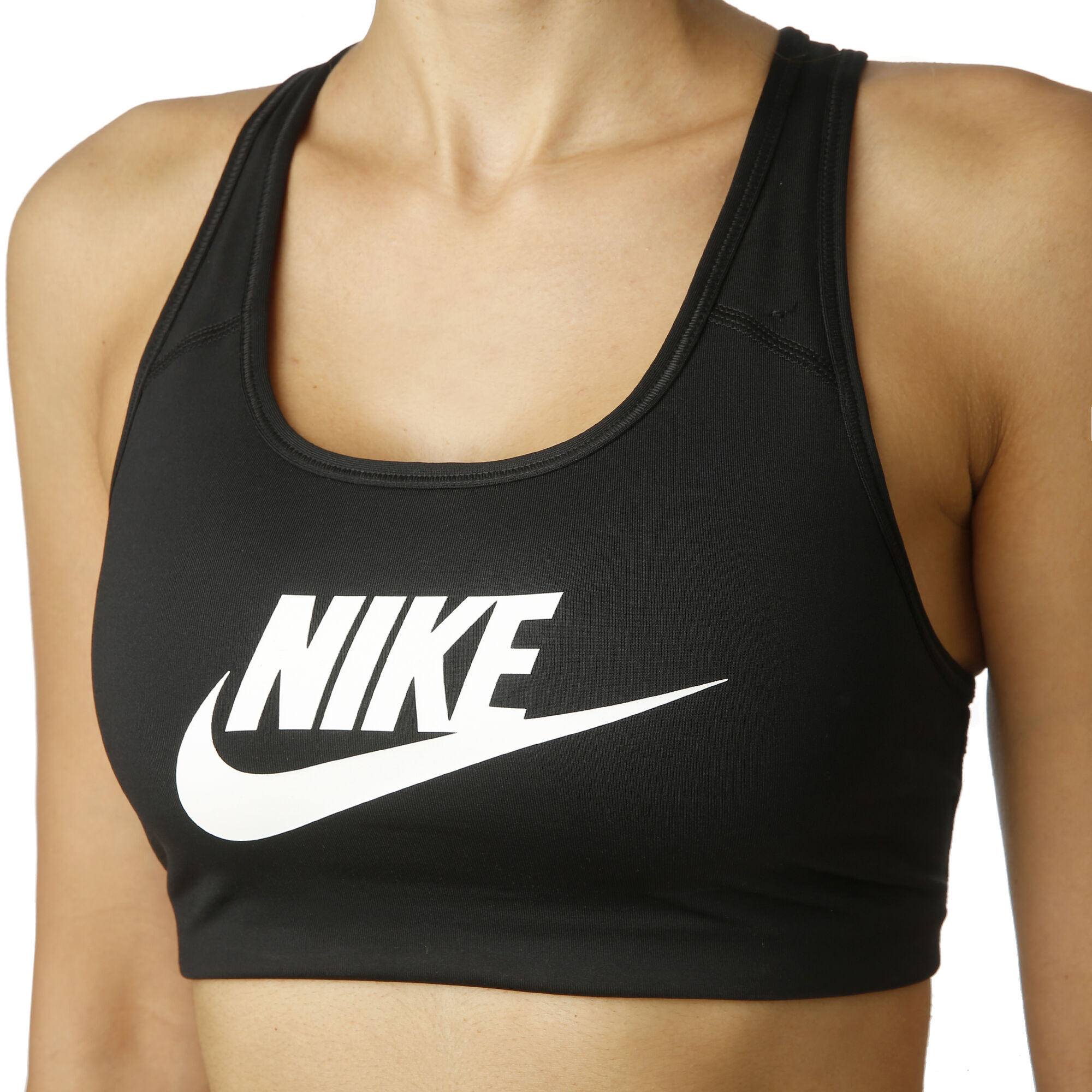 Nike Damen Swoosh Futura Bra Sport BH, Schwarz (Black/White/010), L :  : Fashion