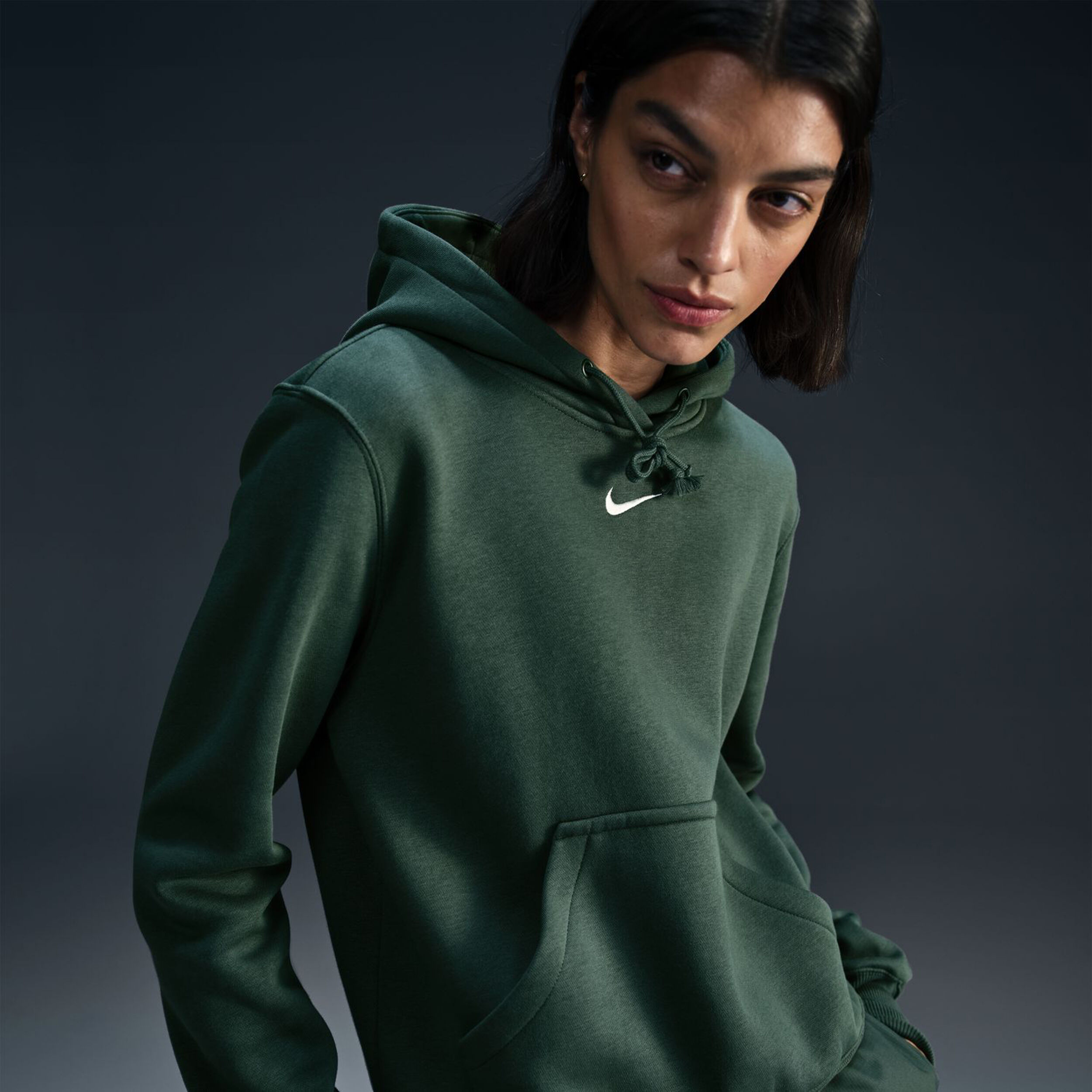 Nike fleece hoodie green hotsell