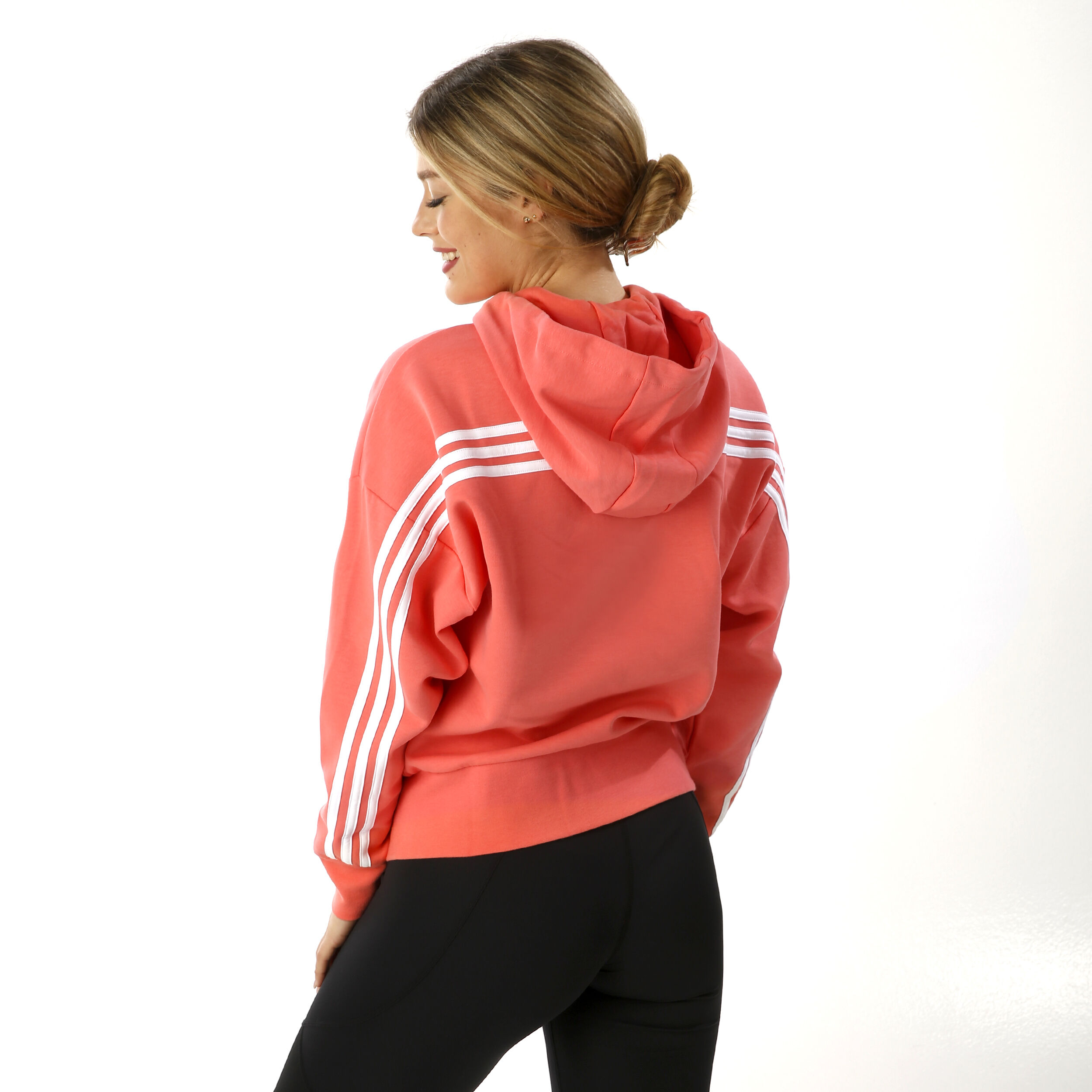 adidas 3 Stripes Full Zip Sweatjacke Damen Koralle WeiB online kaufen Tennis Point AT
